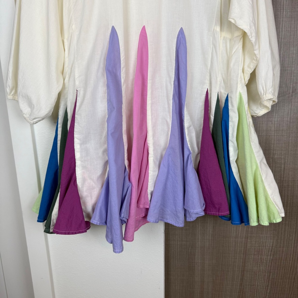 Rhode Resort Ella Mini Dress Pleat Rainbow Color Block Size XS - Picture 12 of 15